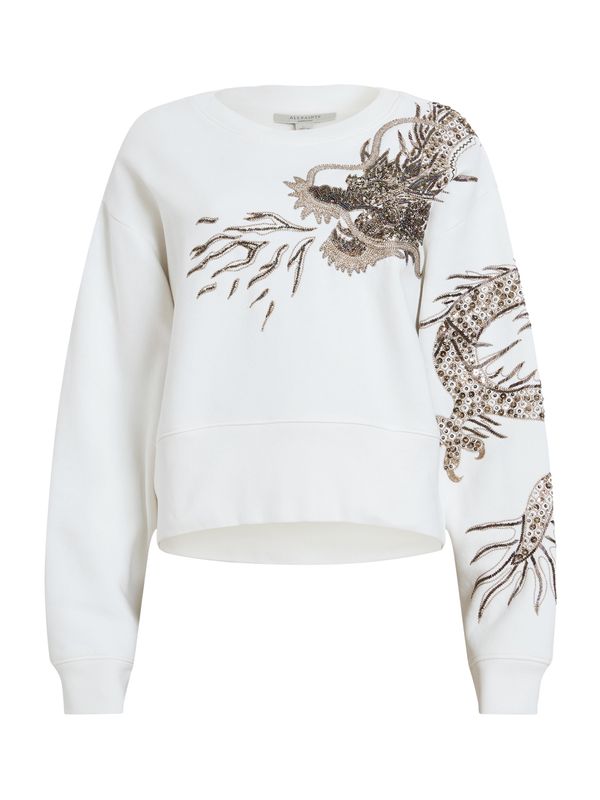 AllSaints AllSaints Суичър 'DRAGON'  бежово / черно / бяло