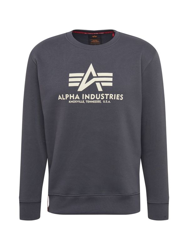 ALPHA INDUSTRIES ALPHA INDUSTRIES Суичър 'Basic'  тъмносиво / бяло
