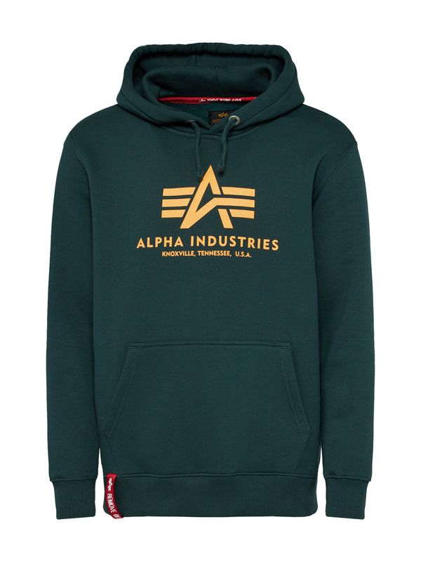 ALPHA INDUSTRIES ALPHA INDUSTRIES Суичър  елхово зелено / светлооранжево / червено / бяло