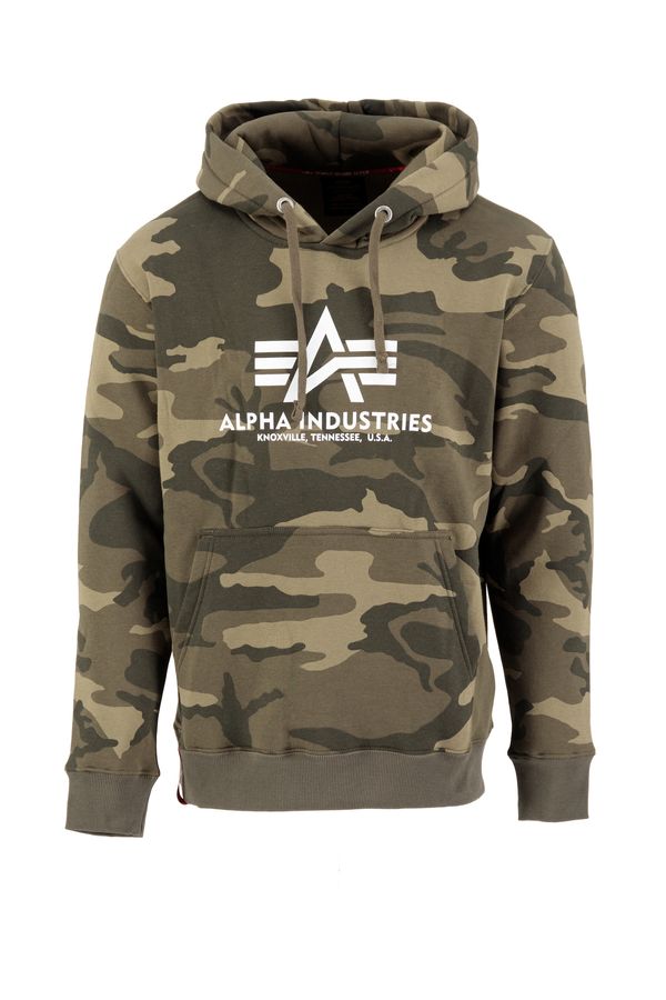 ALPHA INDUSTRIES ALPHA INDUSTRIES Суичър  кафяво / маслина / бяло