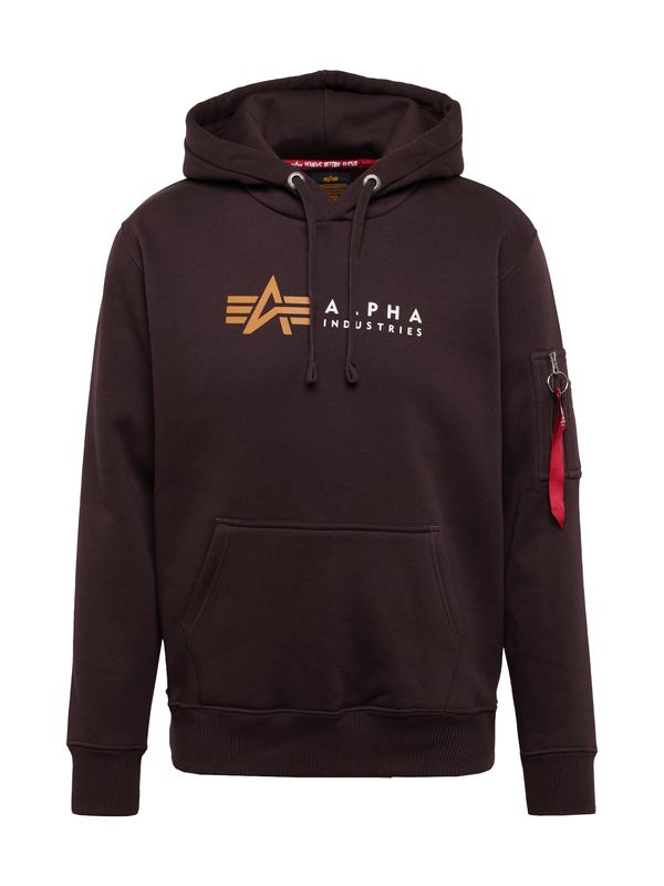 ALPHA INDUSTRIES ALPHA INDUSTRIES Суичър  кафяво / пастелно оранжево / червено / бяло