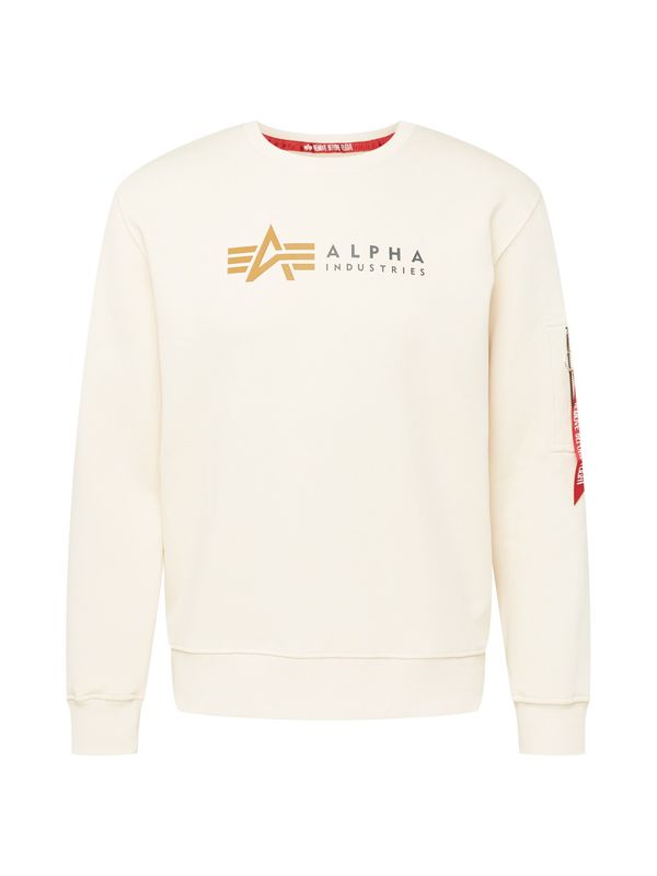 ALPHA INDUSTRIES ALPHA INDUSTRIES Суичър  кремаво / цвят "пясък" / тъмносиво / червено