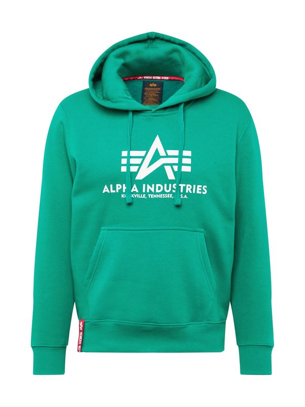 ALPHA INDUSTRIES ALPHA INDUSTRIES Суичър  зелено / бяло