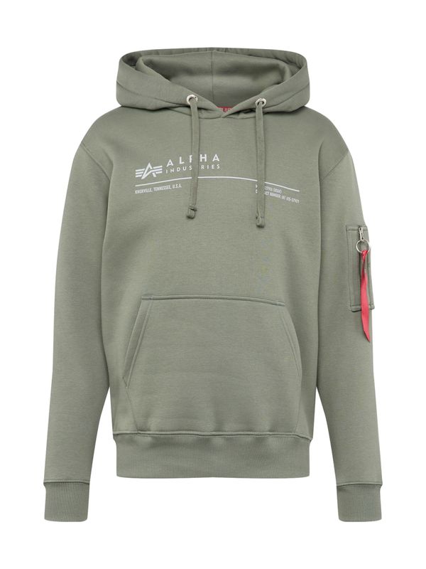 ALPHA INDUSTRIES ALPHA INDUSTRIES Суичър  зелено / бяло