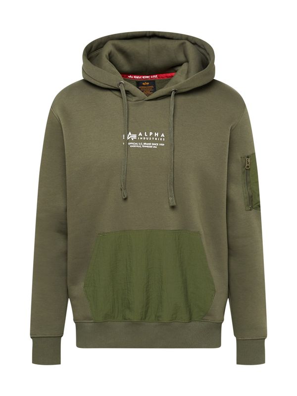 ALPHA INDUSTRIES ALPHA INDUSTRIES Суичър  зелено / маслина / мръсно бяло