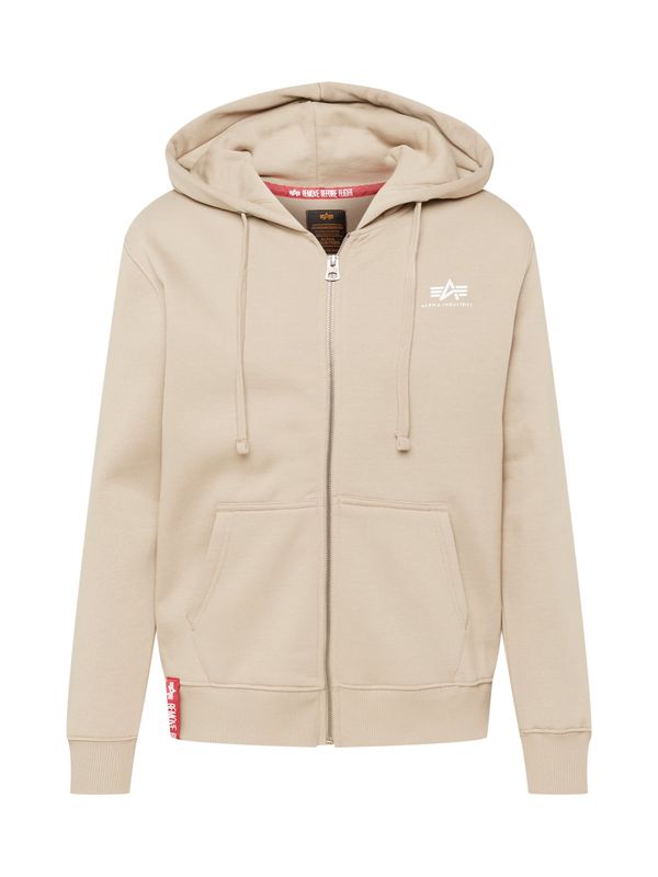 ALPHA INDUSTRIES ALPHA INDUSTRIES Суичъри с качулка  цвят "пясък" / червено / бяло