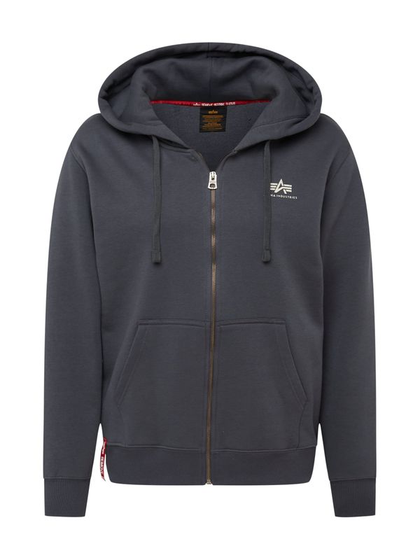 ALPHA INDUSTRIES ALPHA INDUSTRIES Суичъри с качулка  тъмносиво / бяло