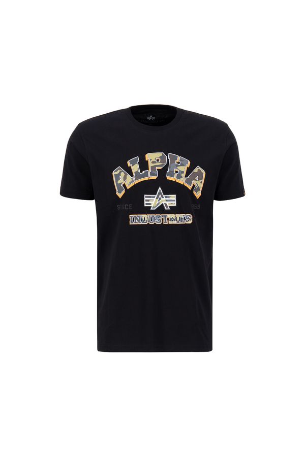 ALPHA INDUSTRIES ALPHA INDUSTRIES Тениска 'College Camo'  зелено / оранжево / черно / бяло