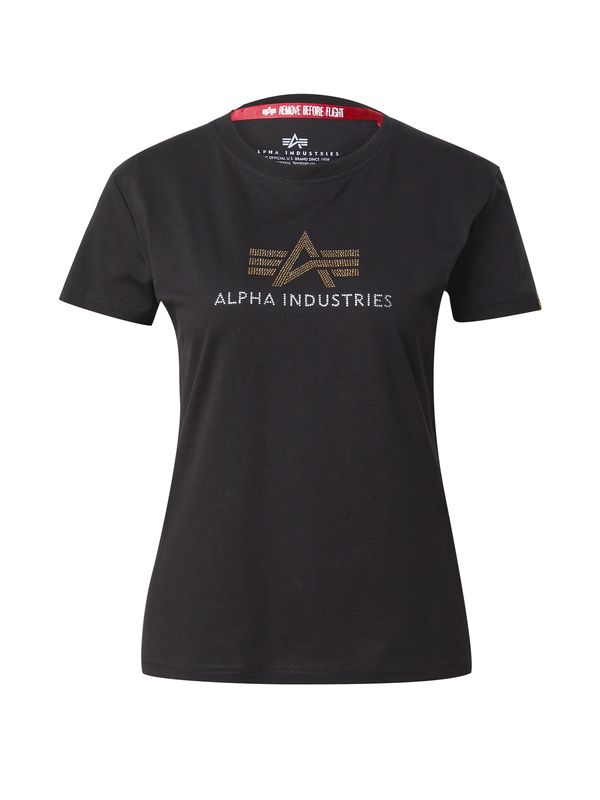 ALPHA INDUSTRIES ALPHA INDUSTRIES Тениска 'CrystalT'  злато / черно / сребърно