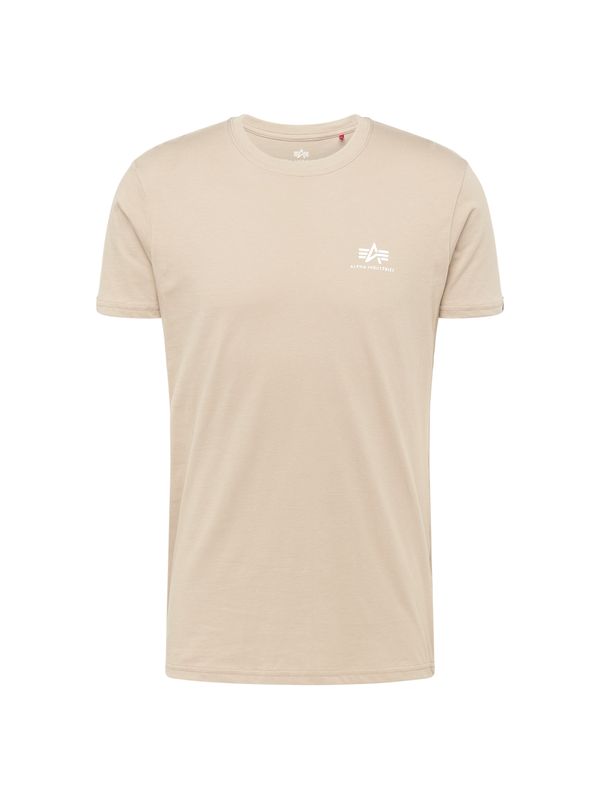 ALPHA INDUSTRIES ALPHA INDUSTRIES Тениска  цвят "пясък" / бяло