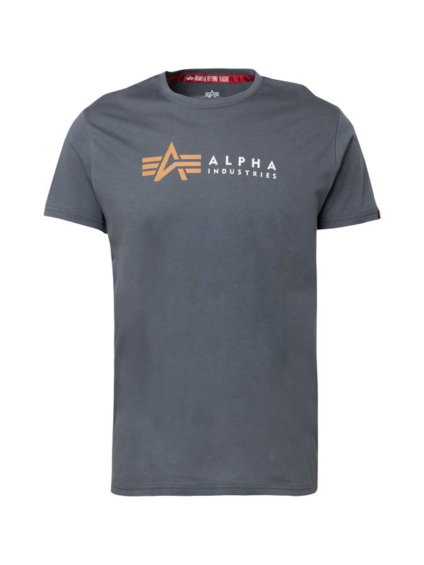 ALPHA INDUSTRIES ALPHA INDUSTRIES Тениска  графитено сиво / кайсия / бяло