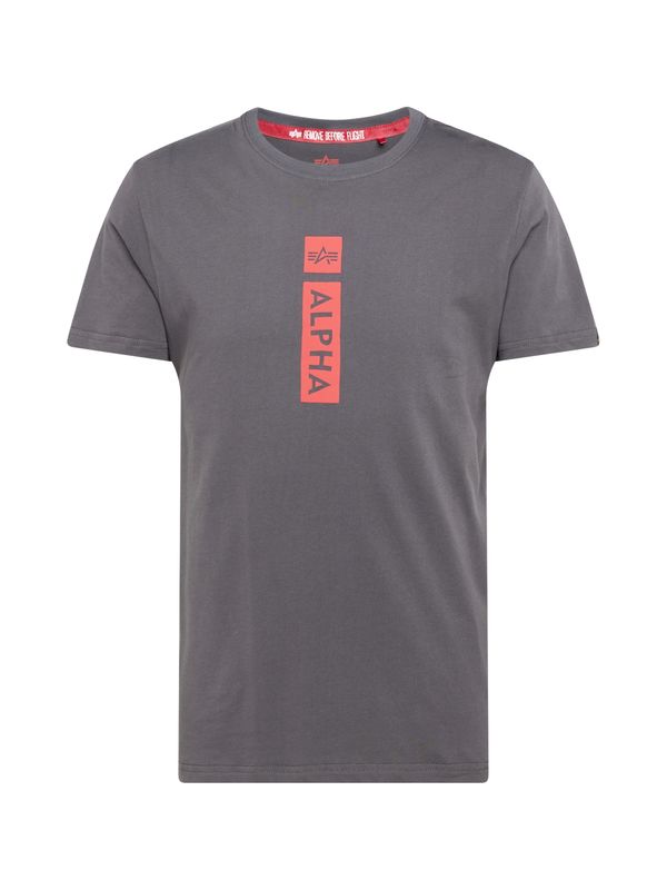 ALPHA INDUSTRIES ALPHA INDUSTRIES Тениска  графитено сиво / светлочервено