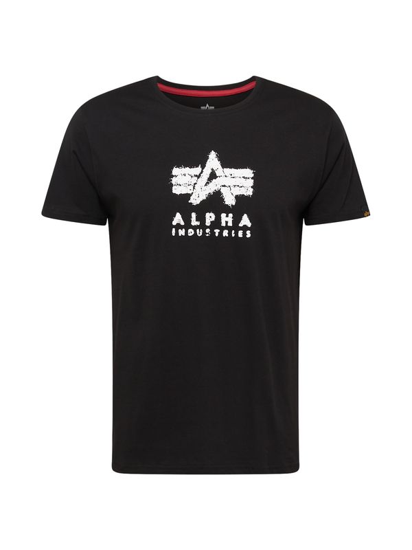 ALPHA INDUSTRIES ALPHA INDUSTRIES Тениска 'Grunge'  черно / бяло
