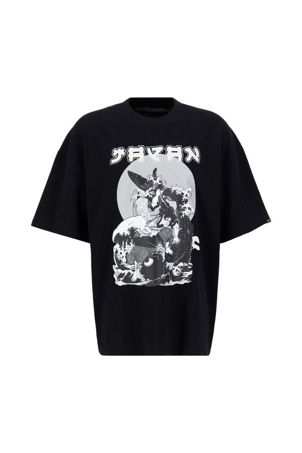 ALPHA INDUSTRIES ALPHA INDUSTRIES Тениска 'Japan Warrior'  сиво / черно / бяло