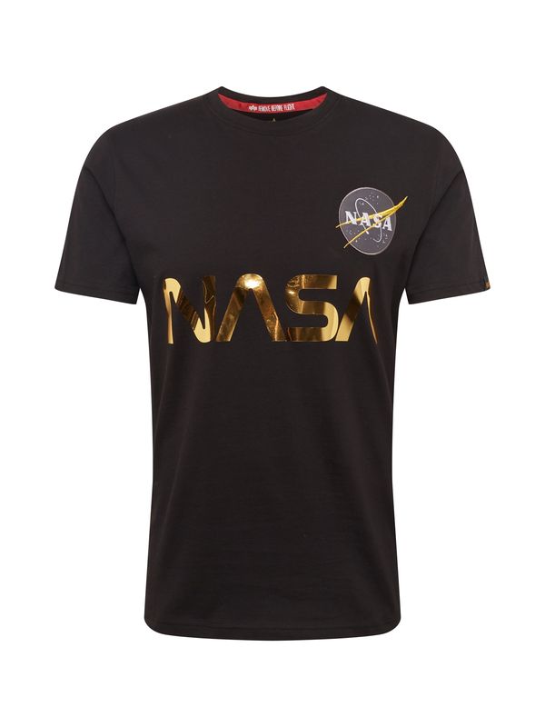 ALPHA INDUSTRIES ALPHA INDUSTRIES Тениска 'NASA Reflective T'  злато / черно