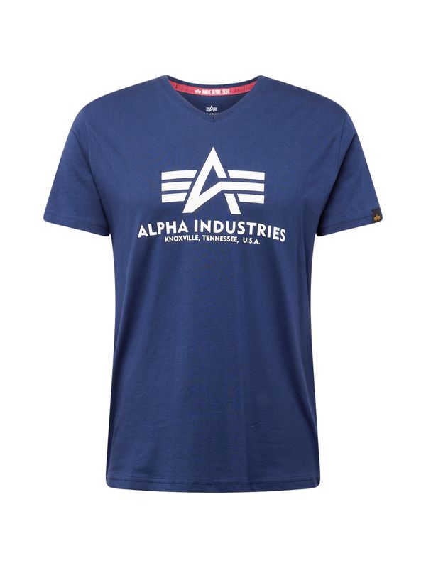 ALPHA INDUSTRIES ALPHA INDUSTRIES Тениска  нейви синьо / бяло