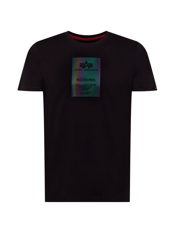 ALPHA INDUSTRIES ALPHA INDUSTRIES Тениска 'Rainbow'  пъстро / черно