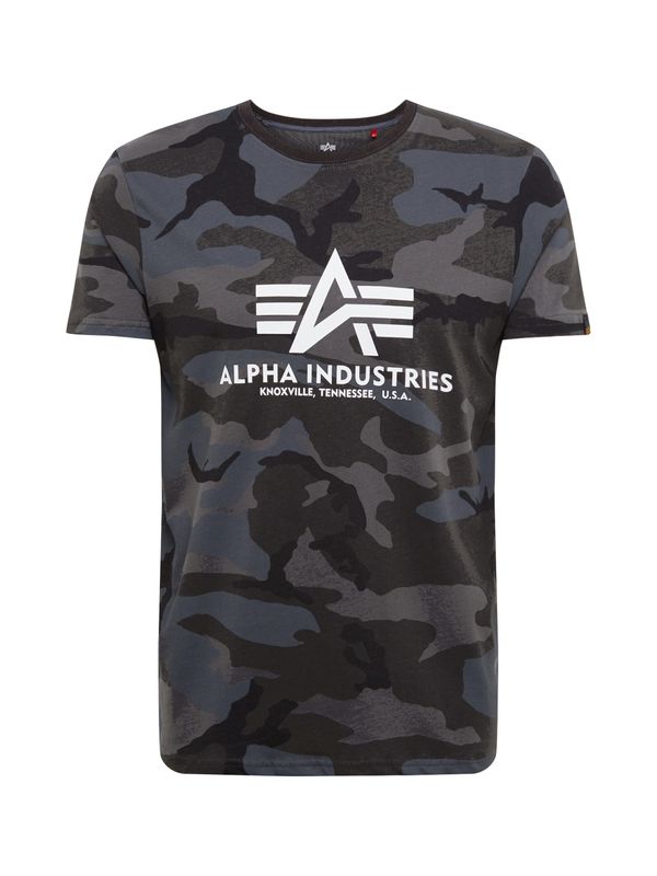 ALPHA INDUSTRIES ALPHA INDUSTRIES Тениска  сиво / черно / бяло