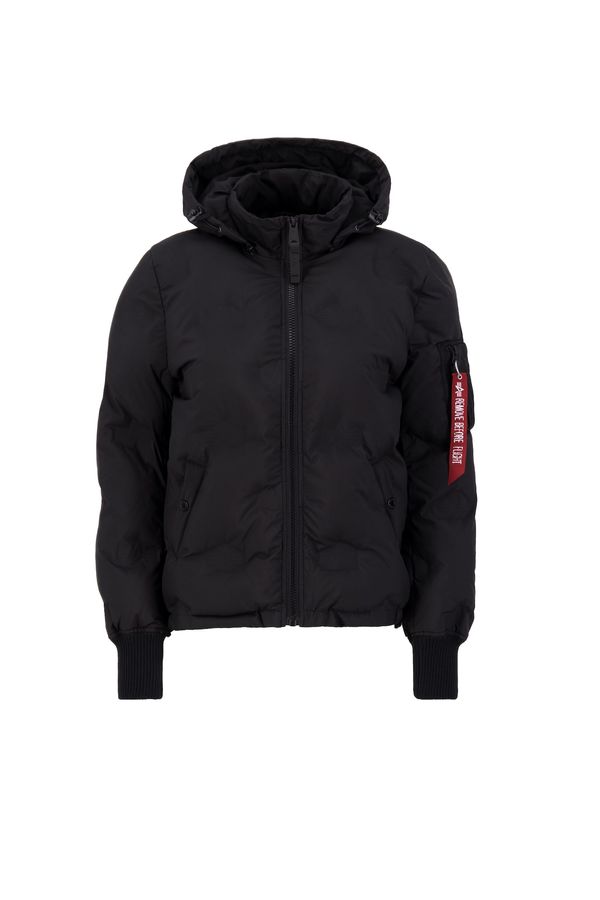 ALPHA INDUSTRIES ALPHA INDUSTRIES Зимно яке 'Flight Jacket Hooded Logo Puffer Wmn'  червено / черно / бяло