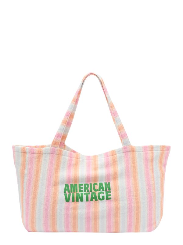 AMERICAN VINTAGE AMERICAN VINTAGE "Чанта тип ""Shopper""" 'BOBYPARK'  кремаво / зелено / праскова / светлорозово