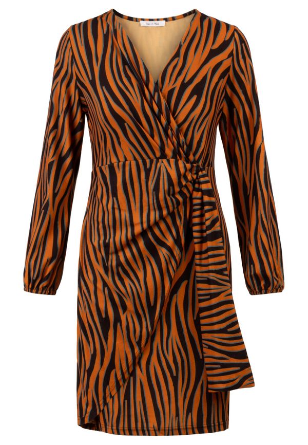 APART APART Рокля  тъмнокафяво / сребърно сиво / черно