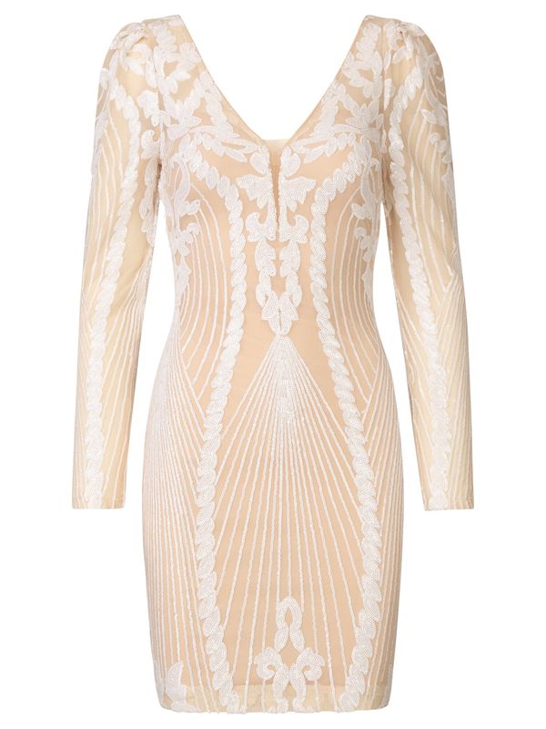 APART APART Рокля за коктейл  кремаво / бяло