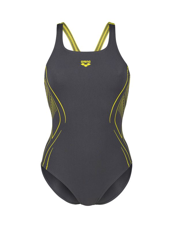 ARENA ARENA Спортен бански 'REFLECTING'  жълто / антрацитно черно