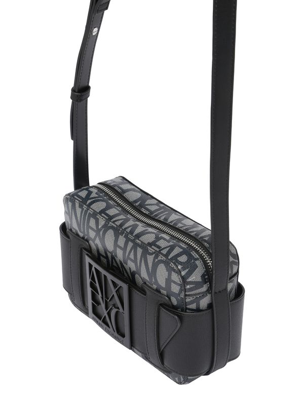 ARMANI EXCHANGE ARMANI EXCHANGE Чанта с презрамки  сиво / черно