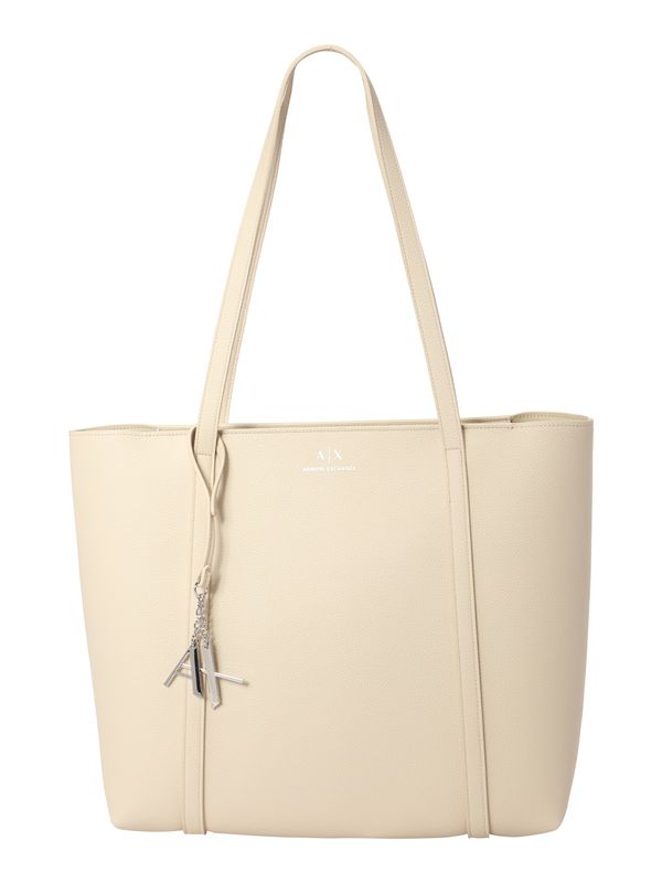 ARMANI EXCHANGE ARMANI EXCHANGE "Чанта тип ""Shopper"""  светлобежово / бяло