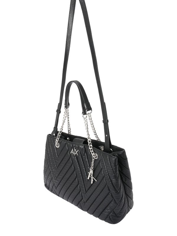 ARMANI EXCHANGE ARMANI EXCHANGE Дамска чанта  черно / сребърно