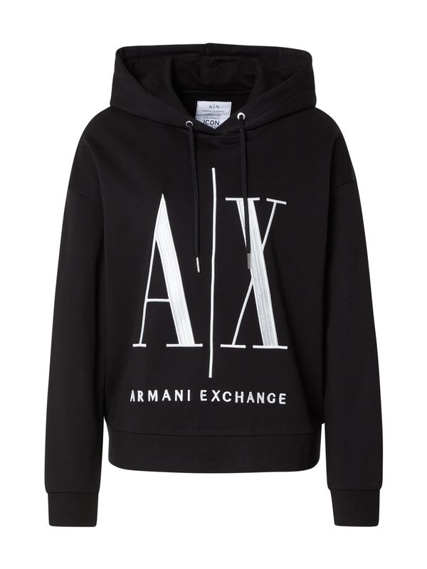 ARMANI EXCHANGE ARMANI EXCHANGE Суичър 'FELPA'  черно / бяло