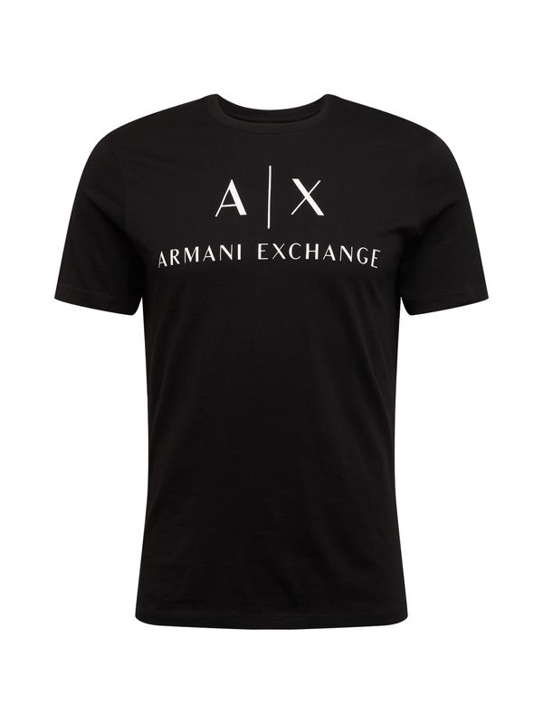 ARMANI EXCHANGE ARMANI EXCHANGE Тениска '8NZTCJ'  черно / бяло