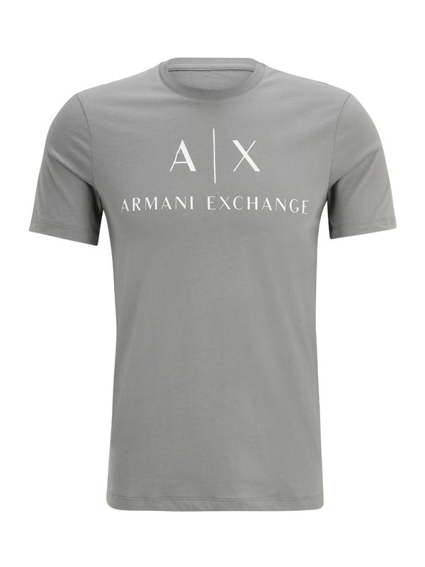 ARMANI EXCHANGE ARMANI EXCHANGE Тениска '8NZTCJ'  сиво / бяло