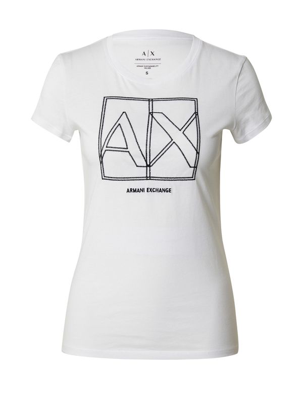 ARMANI EXCHANGE ARMANI EXCHANGE Тениска  черно / бяло