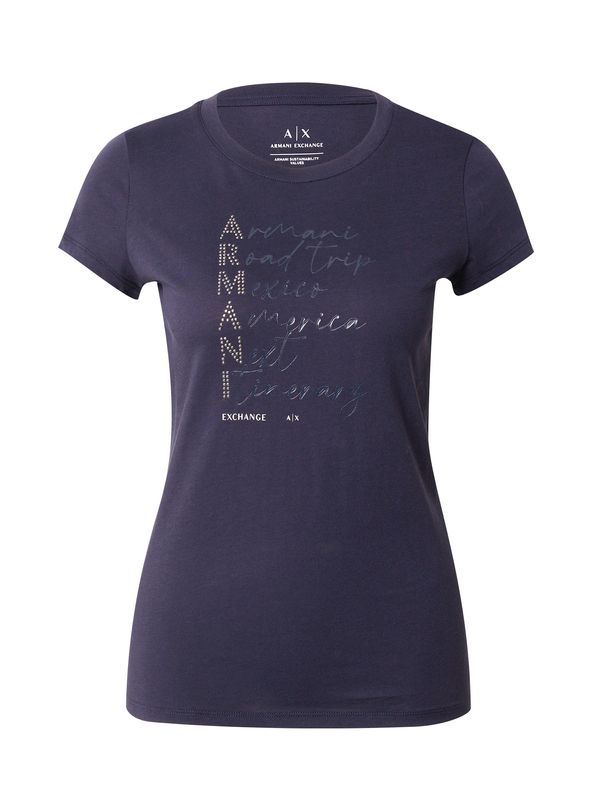 ARMANI EXCHANGE ARMANI EXCHANGE Тениска  индиго / сребърно
