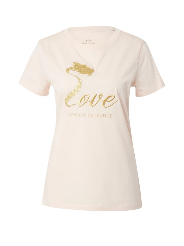 ARMANI EXCHANGE ARMANI EXCHANGE Тениска  злато / пастелно розово