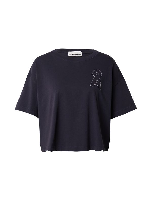 ARMEDANGELS ARMEDANGELS Тениска 'ALBERTA TEAMMATE'  нощно синьо / бяло