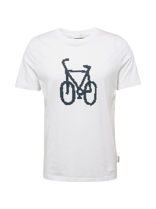 ARMEDANGELS ARMEDANGELS Тениска 'JAAMES FUN BIKE'  нейви синьо / бяло