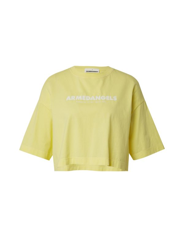 ARMEDANGELS ARMEDANGELS Тениска 'LARIAA'  светложълто / бяло