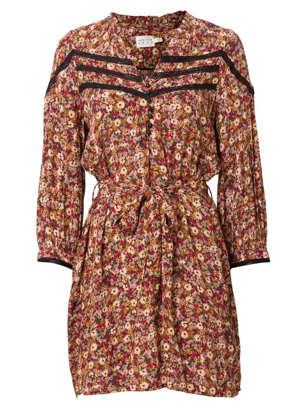 Atelier Rêve Atelier Rêve Рокля тип риза  каки / тъмнозелено / лилав / фуксия