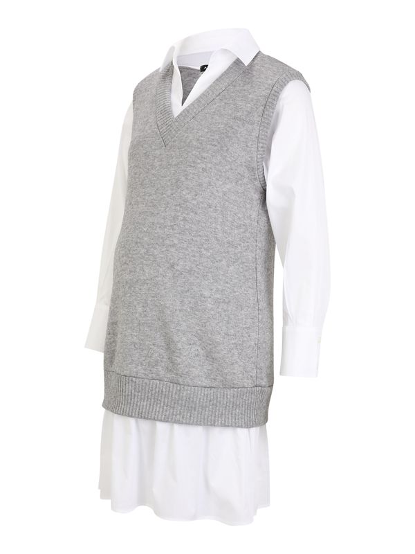 Attesa Attesa Рокля 'KENDALL'  сив меланж / бяло