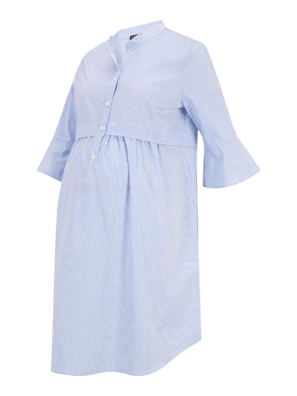 Attesa Attesa Рокля тип риза  светлосиньо / бяло