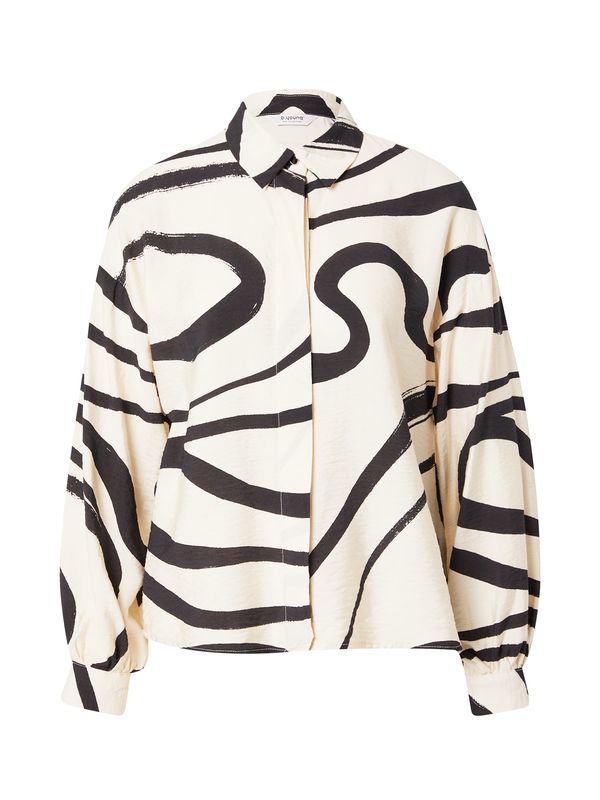 b.young b.young Блуза 'BINE'  светлобежово / черно