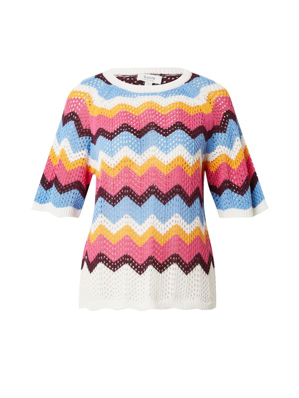 b.young b.young Пуловер 'MIRIAM'  светлосиньо / златистожълто / светлорозово / бяло