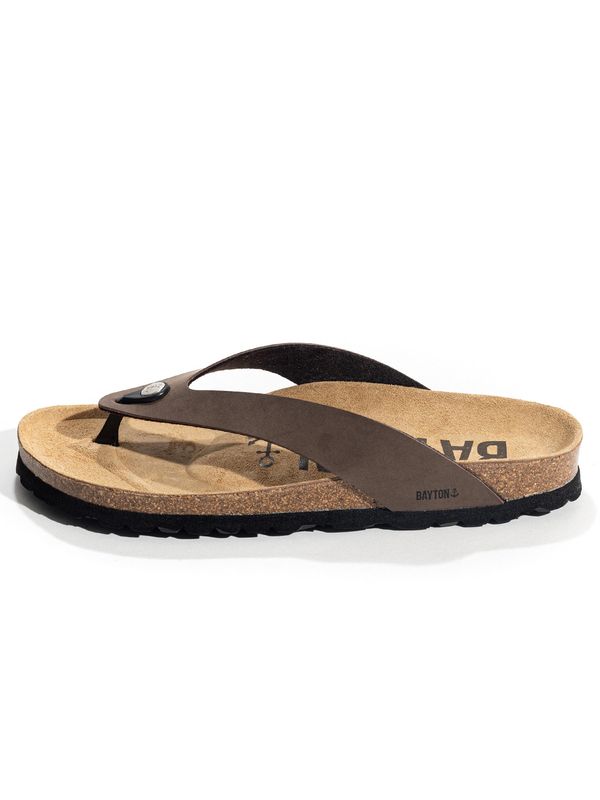 Bayton Bayton Сандали с разделител за пръстите 'LUCCA'  цвят "пясък" / тъмнокафяво