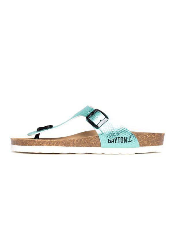 Bayton Bayton Сандали с разделител за пръстите 'Mercure'  светлокафяво / мента / черно / бяло