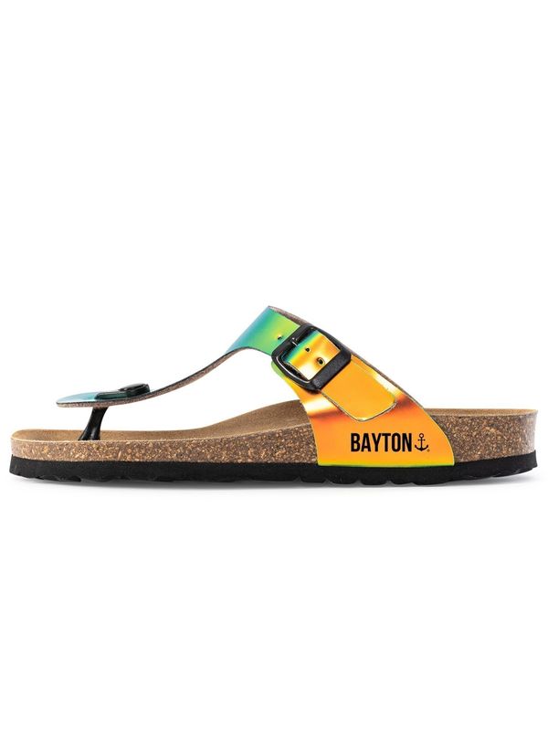 Bayton Bayton Сандали с разделител за пръстите 'Mercure'  зелено / оранжево