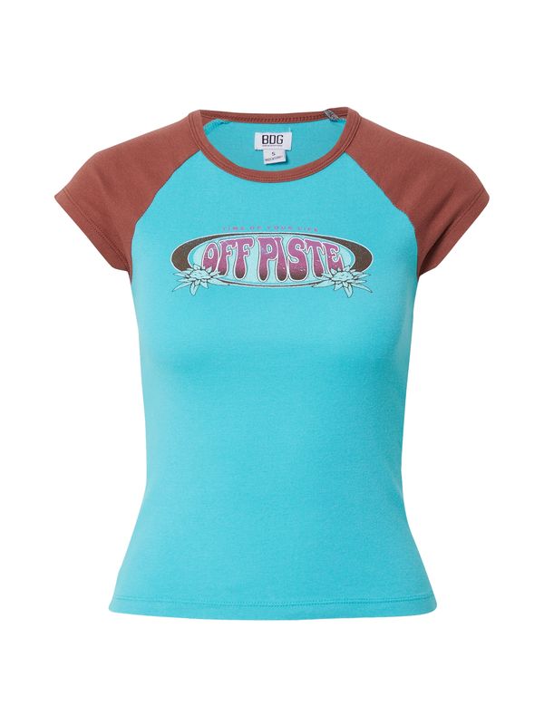 BDG Urban Outfitters BDG Urban Outfitters Тениска 'OFF PISTE'  тюркоазен / кафяво / боровинка / черно