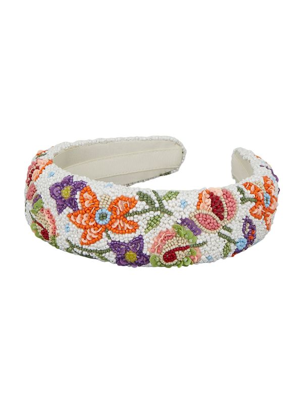 BeckSöndergaard BeckSöndergaard Украшение за коса 'Primula'  маслина / тъмнолилаво / оранжево-червено / яйчена черупка