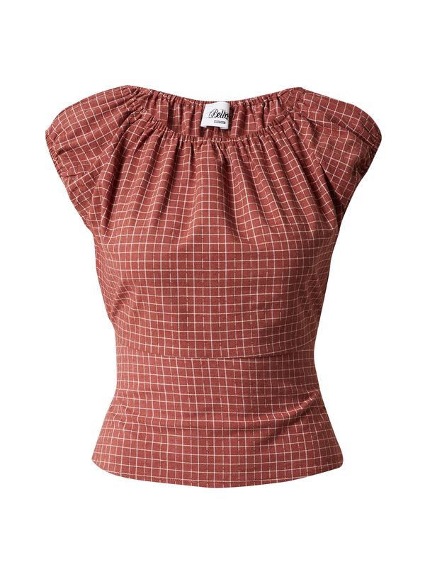 Bella x ABOUT YOU Bella x ABOUT YOU Тениска 'Lea'  карминено червено / мръсно бяло